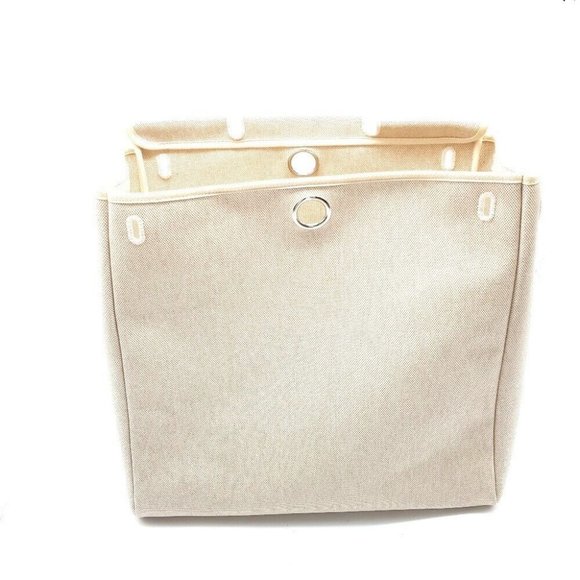 HERMES 2WAY Hand Bag HerbagMM Shoulder Bag Toile Officier/Leather Brown/Natural - Picture 8 of 12